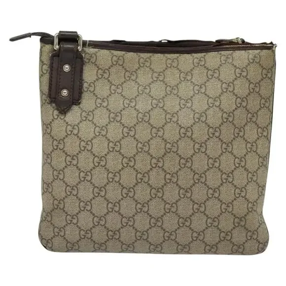 GUCCI GG Supreme Shoulder Bag Pvc Outlet Beige Silver - Picture 3 of 12